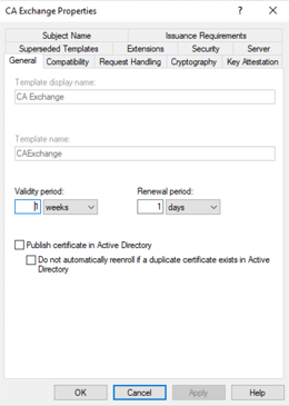 a diagram showing the general properties of the AD CS certificate